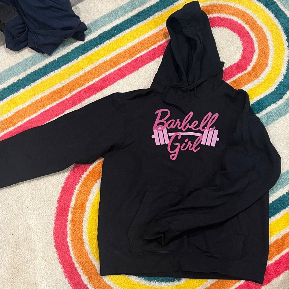 Barbell Girl Black Hoodie for Kids